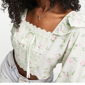 ASOS floral crop top size 8